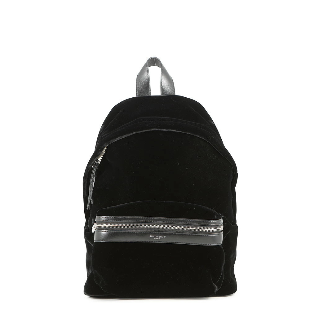 Saint Laurent Paris City Backpack Velour Black Bag